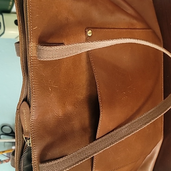 S Zone Women's Bag Large Tote Brown Laptop Crazy Horse Leather Pockets Neutral - Picture 11 of 13